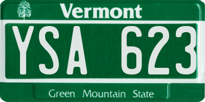 VT license plate YSA623
