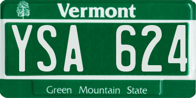 VT license plate YSA624