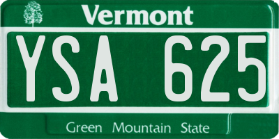 VT license plate YSA625