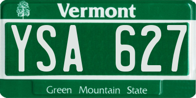 VT license plate YSA627