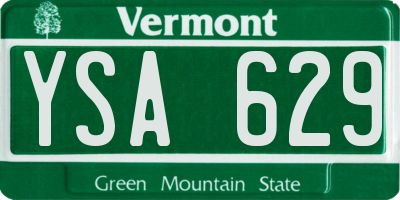 VT license plate YSA629
