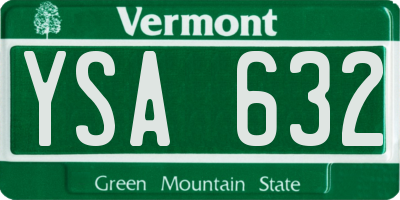 VT license plate YSA632
