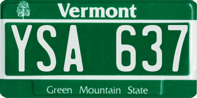 VT license plate YSA637