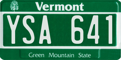 VT license plate YSA641