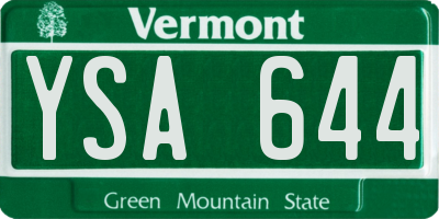 VT license plate YSA644