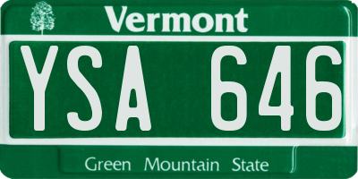 VT license plate YSA646