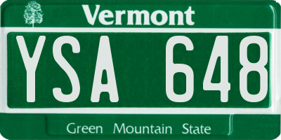 VT license plate YSA648