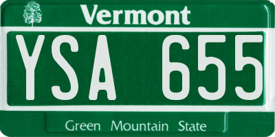 VT license plate YSA655