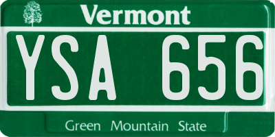 VT license plate YSA656