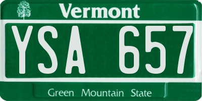 VT license plate YSA657