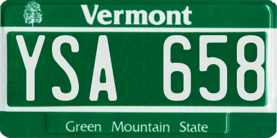 VT license plate YSA658