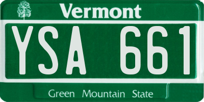 VT license plate YSA661