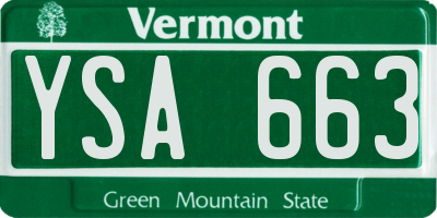 VT license plate YSA663