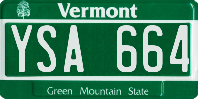 VT license plate YSA664