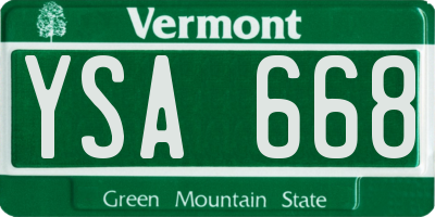 VT license plate YSA668