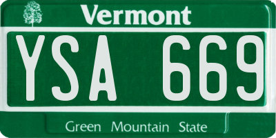 VT license plate YSA669