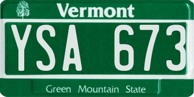 VT license plate YSA673
