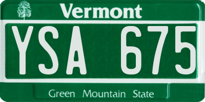 VT license plate YSA675
