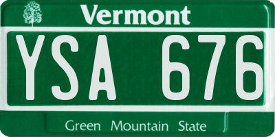 VT license plate YSA676