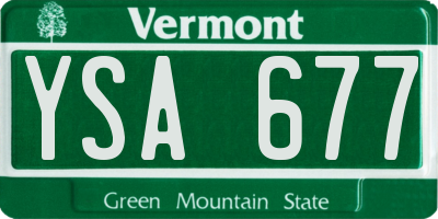 VT license plate YSA677