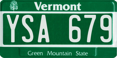 VT license plate YSA679