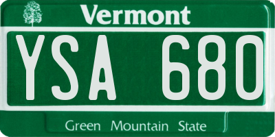 VT license plate YSA680