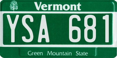 VT license plate YSA681