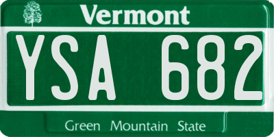 VT license plate YSA682