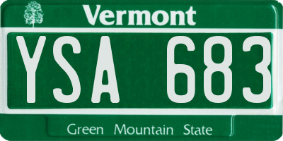 VT license plate YSA683