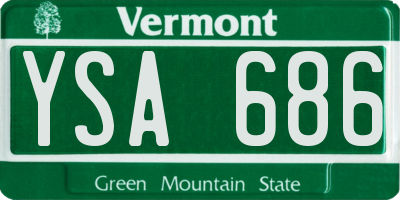 VT license plate YSA686