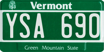 VT license plate YSA690