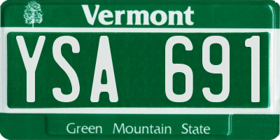 VT license plate YSA691