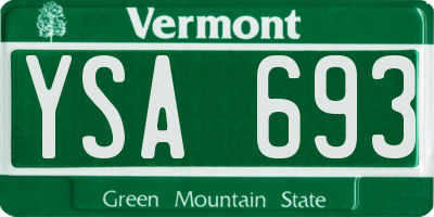VT license plate YSA693