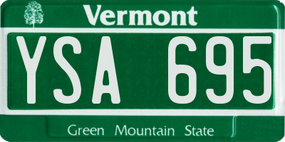 VT license plate YSA695