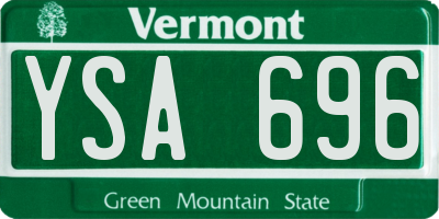 VT license plate YSA696