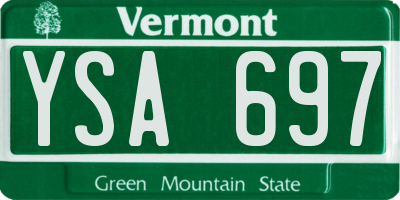 VT license plate YSA697