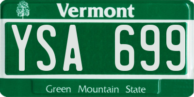 VT license plate YSA699