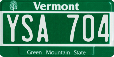 VT license plate YSA704