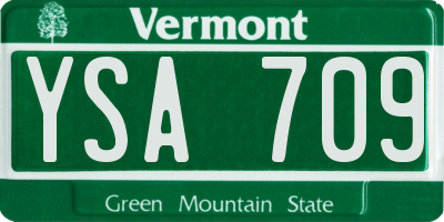 VT license plate YSA709