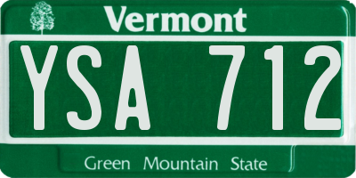 VT license plate YSA712