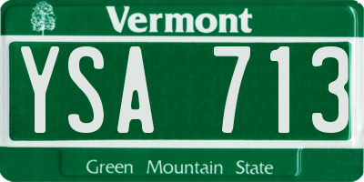 VT license plate YSA713