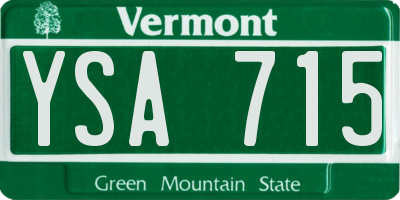 VT license plate YSA715
