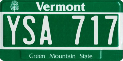 VT license plate YSA717