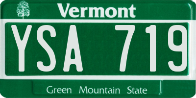 VT license plate YSA719