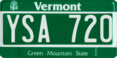 VT license plate YSA720
