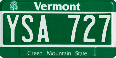 VT license plate YSA727