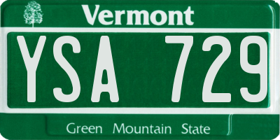 VT license plate YSA729