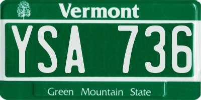 VT license plate YSA736