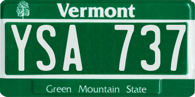 VT license plate YSA737