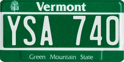 VT license plate YSA740